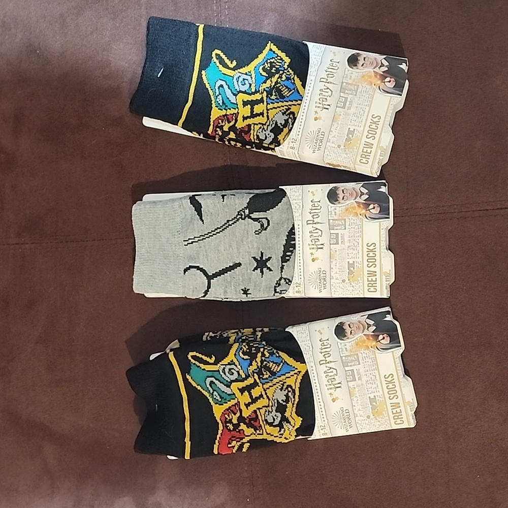 3 pack HARRY POTTER Cres Socks  unisex one size mens womens kids new Hogwarts